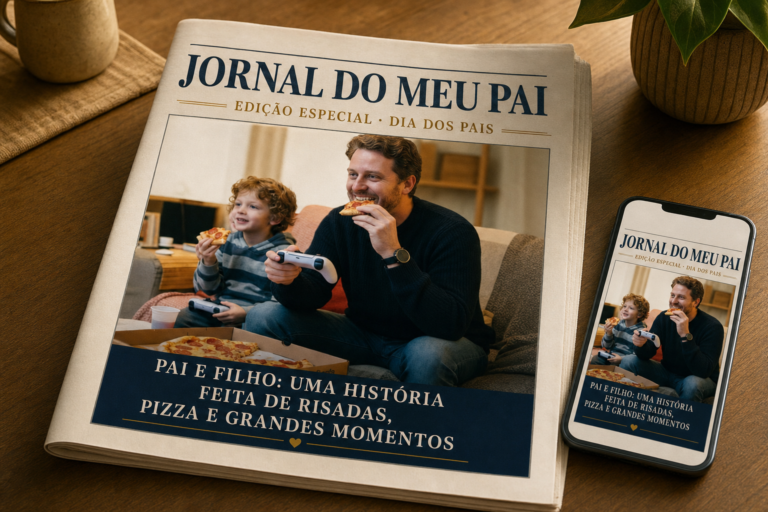 Jornal personalizado e sua versão para celular